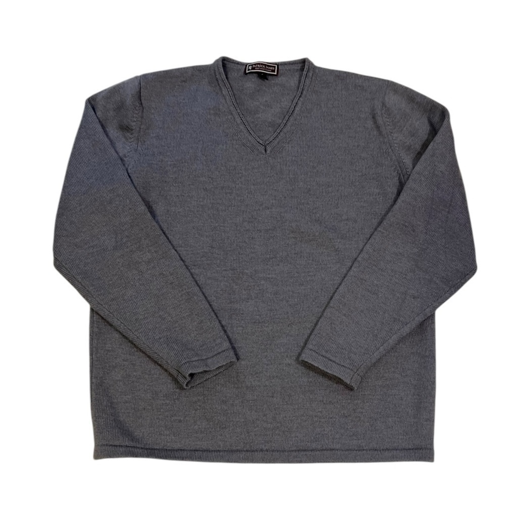 Patrick James West Coast Men’s Large 52 V Neck 100% Merino Wool Sweater